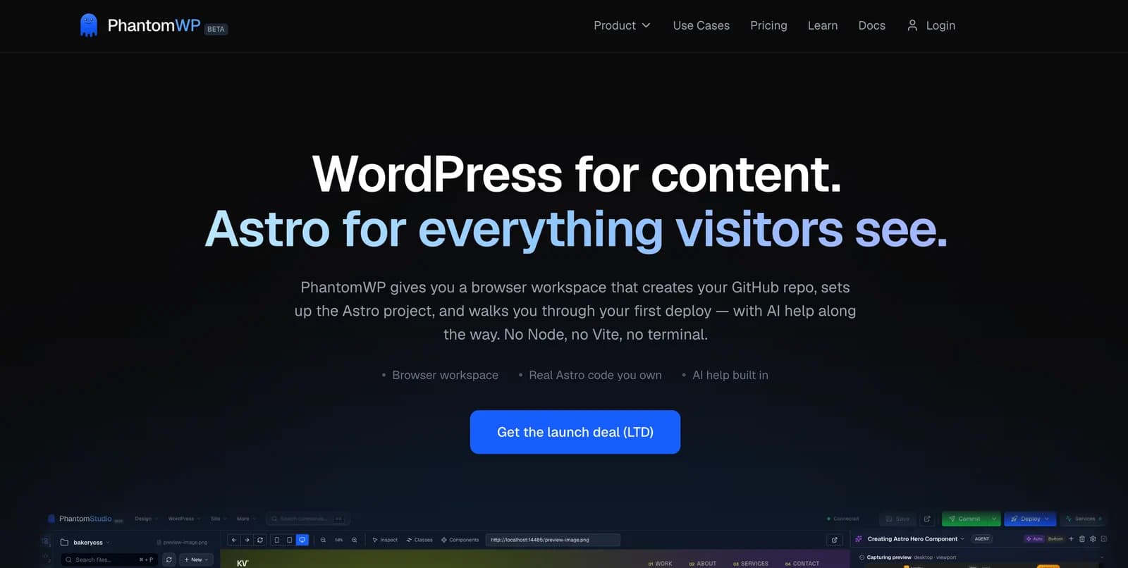 PhantomWP: headless WordPress con Astro, IA y deploy en minutos (2026)